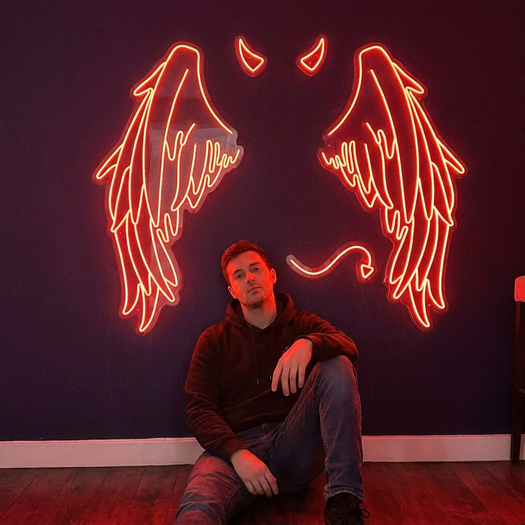 Devil Wings  LED Neon Sign Detail View - 2
